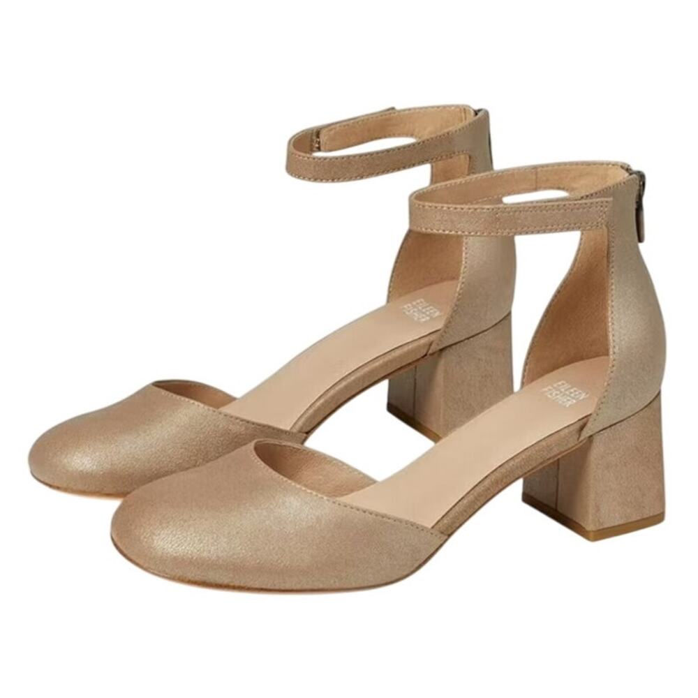 Eileen Fisher Womens Indi Pumps US 10 M Tan Metallic Nubuck Leather GUC